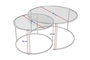 Nordure Juego de Mesas de Café 80x43x80 cm y 60x39x60 cm Vidrio Templado Metal Negro Gris